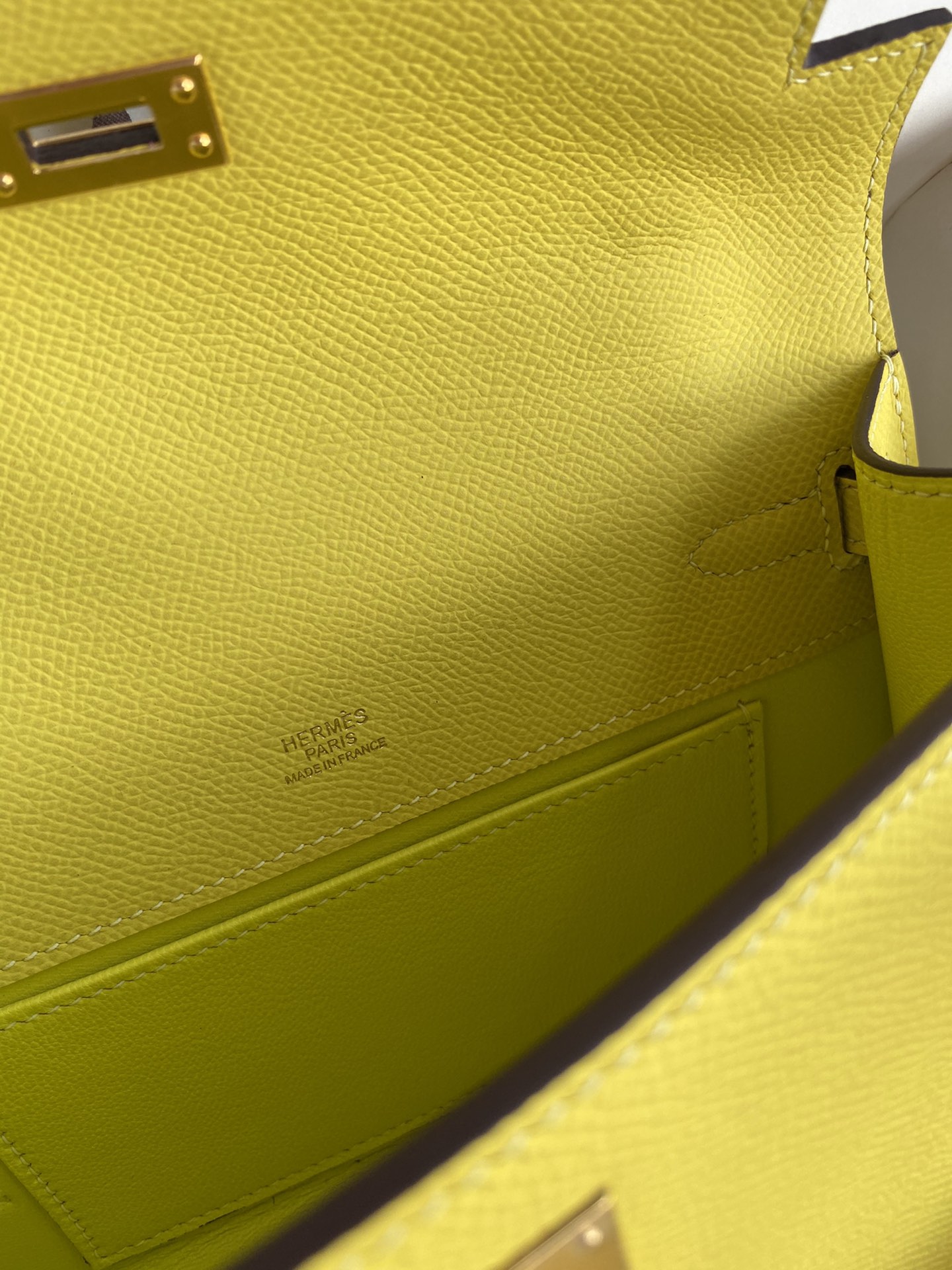 Hermes Mini Kelly Pochette 22cm Bag In Lemon Yellow Epsom Leather